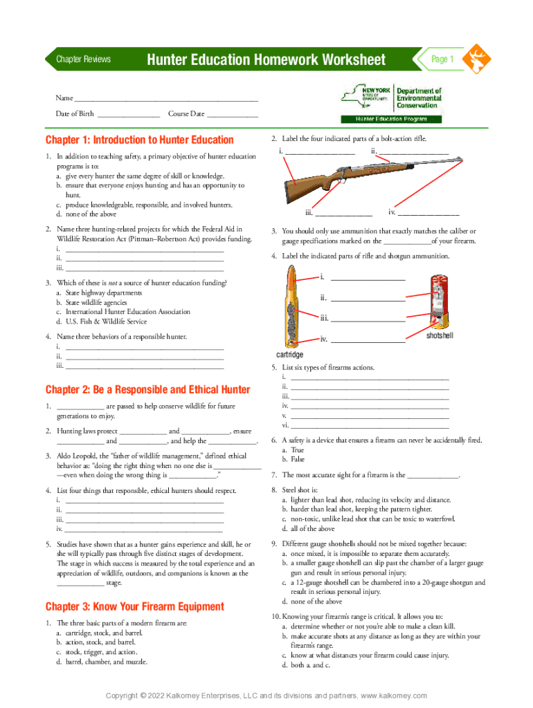 Hunter Ed Unit 2 Quiz Answers  Form