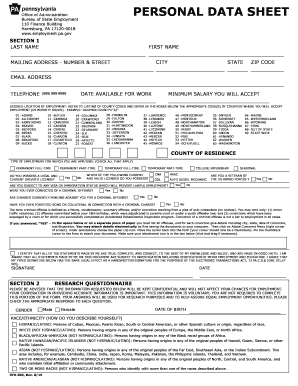  Pa Personal Data Sheet 2015-2024