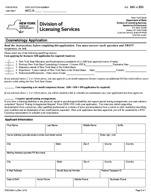 Ny State Division Licensing  Form