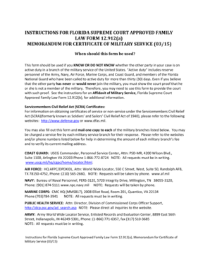  MEMORANDUM for CERTIFICATE of MILITARY SERVICE 0315 Flcourts 2015