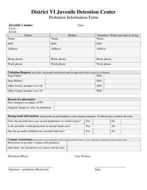 District VI Juvenile Detention Center Bannock County Idaho  Form