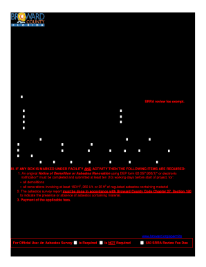 Broward County Asbestos Statement of Responsibilities  Form