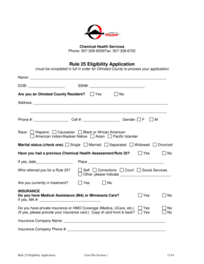 Rule 25 Eligibility Application Olmsted County Minnesota Co Olmsted Mn  Form
