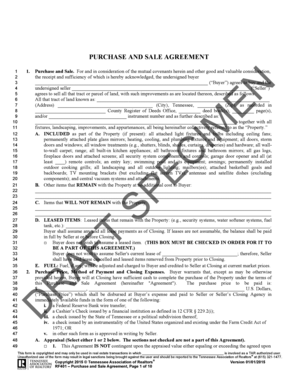 Rf401 Purchase and Sale Agreement  Form