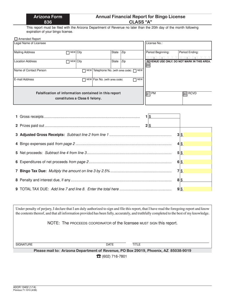 Get and Sign Arizona 836 2014-2022 Form