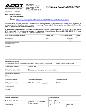  Physician Examination Report Form 2016-2024