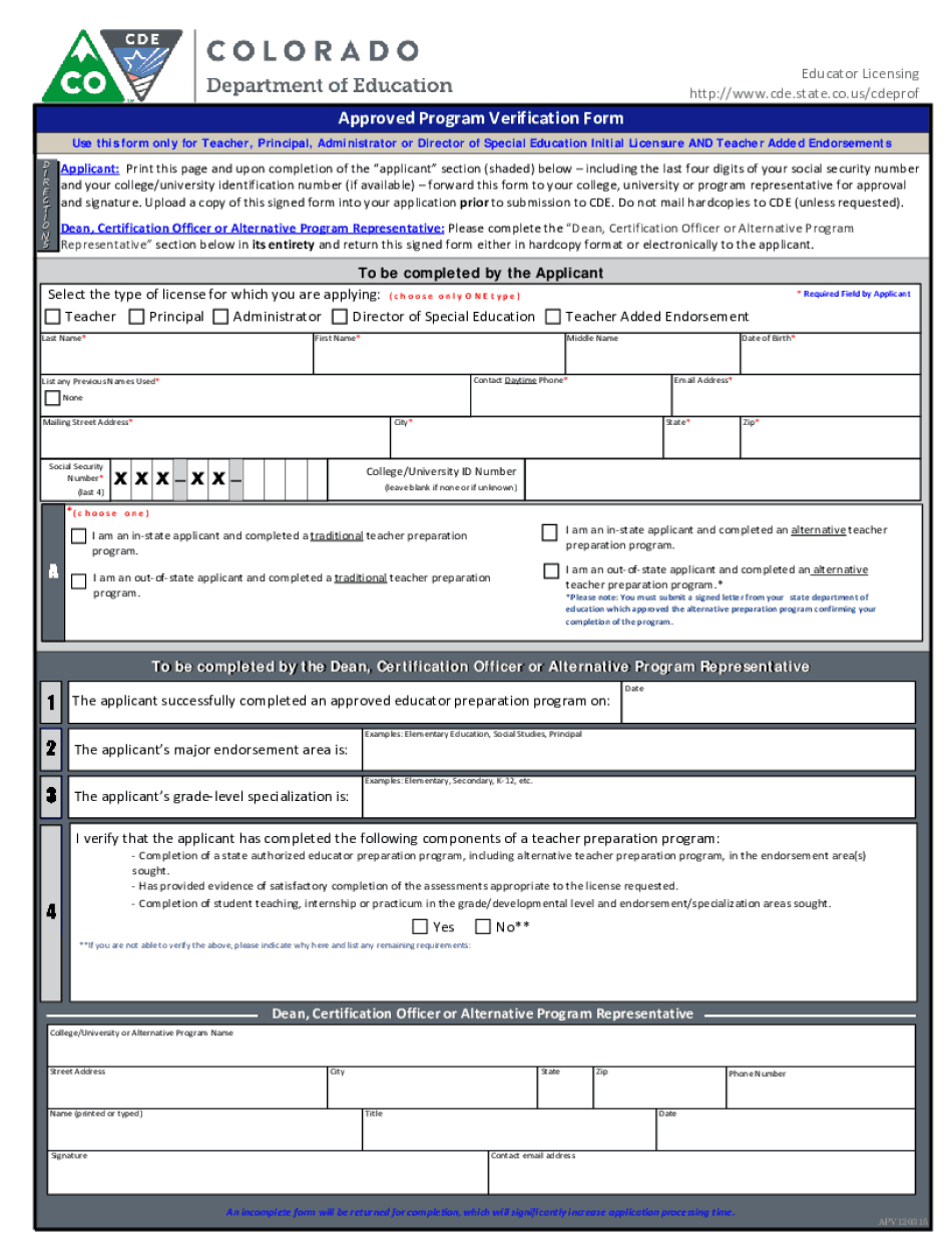  Approved Program Verification Form CDE Cde State Co 2015-2024