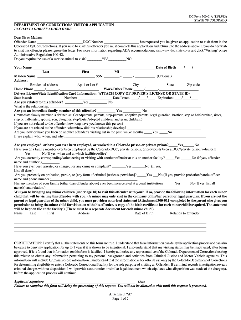  Colorado Form Ar Fform 300 01a 2013-2024