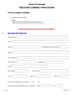 Clemency Colorado  Form