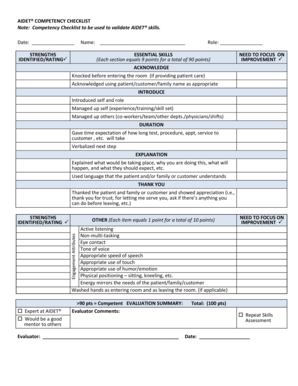 AIDET Validation Form UConn