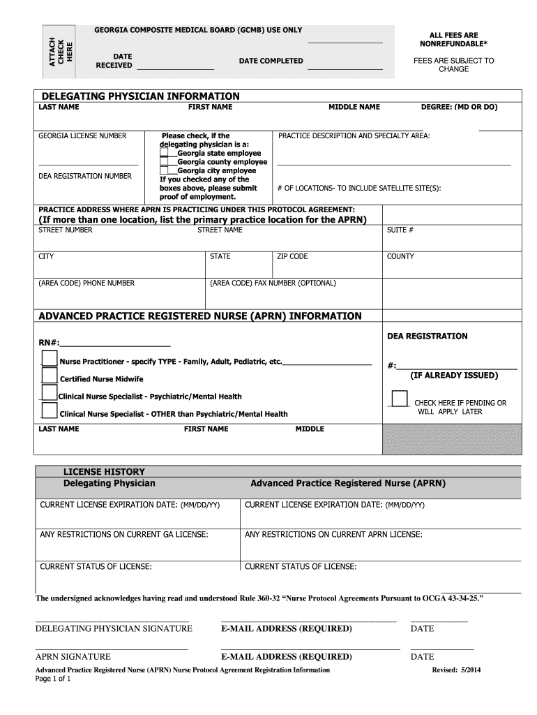 Get and Sign Georgia Delegating Physician 2014-2022 Form