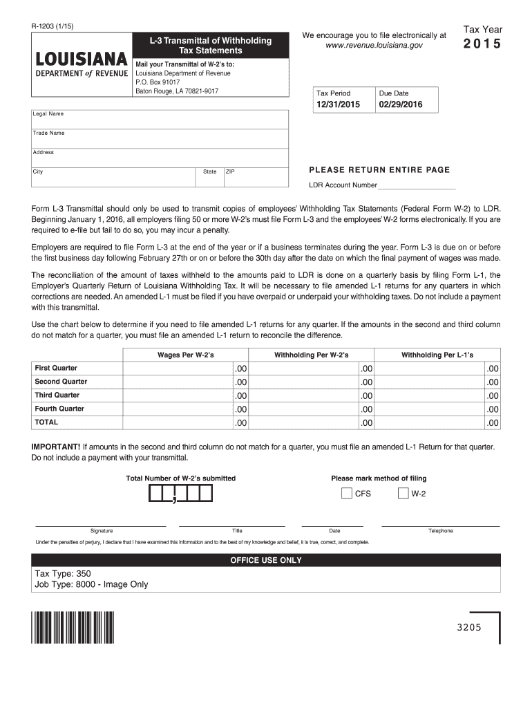 Get and Sign Louisiana R 1203  Form 2015-2022