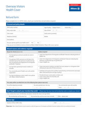 Ovhc Refund Form