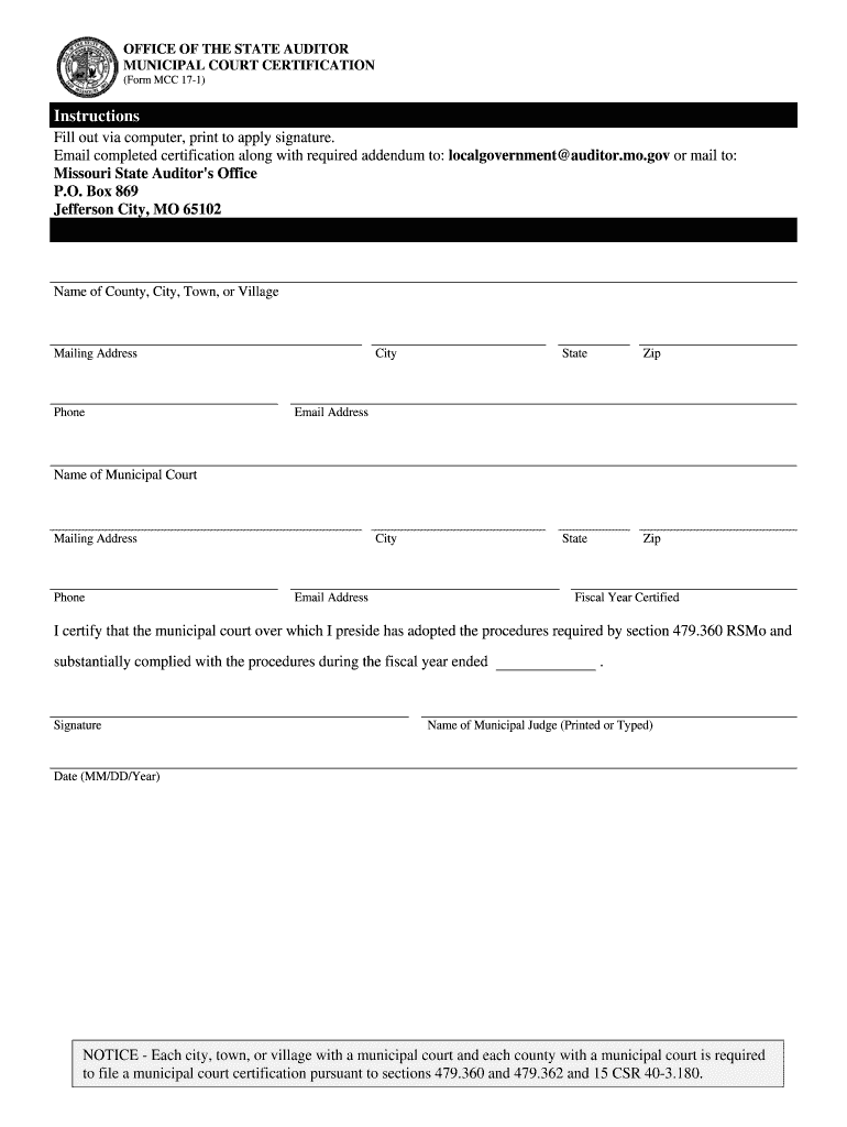 Missouri Form a 15 1