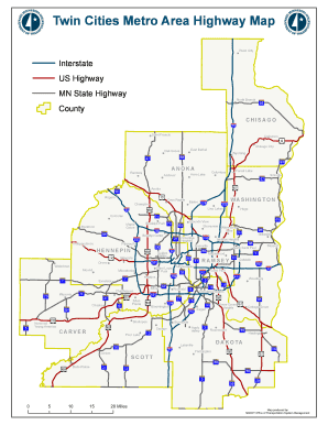 Twin Cities Metro Area Highway Map  Form