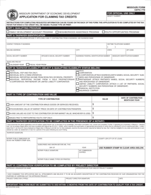  MISSOURI FORM CDTC 770 MISSOURI DEPARTMENT of ECONOMIC Ded Mo 2005