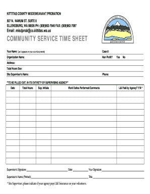 Kittitas County Probation  Form