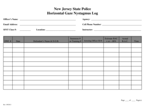 New Jersey Log State  Form