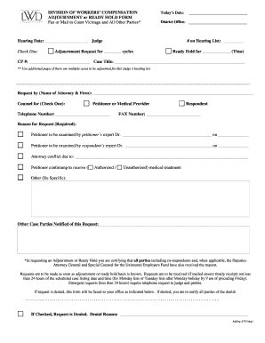 Nj Workers Compensation Adjournment Form