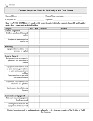 Outdoor Inspection  Form