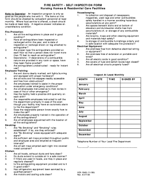 Fire Safety Self Inspection Form