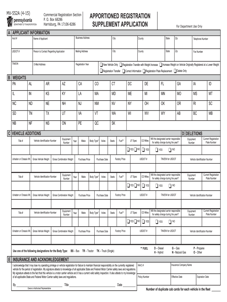  Mv 552a  Form 2015