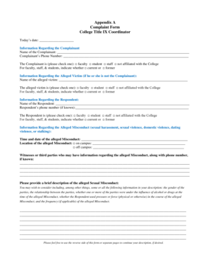 Title IX Complaint Form Pdcedu