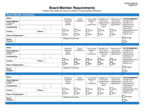 WVHDF CHDO 102 Updated 615 Board Member Requirements  Form