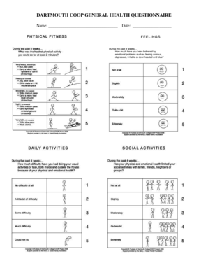 Dartmouth Coop Questionnaire PDF  Form