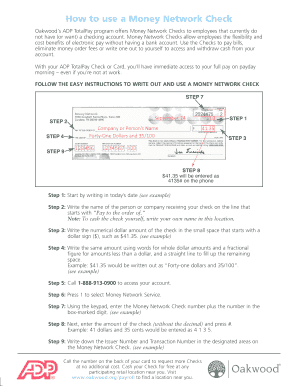 Money Network Check  Form