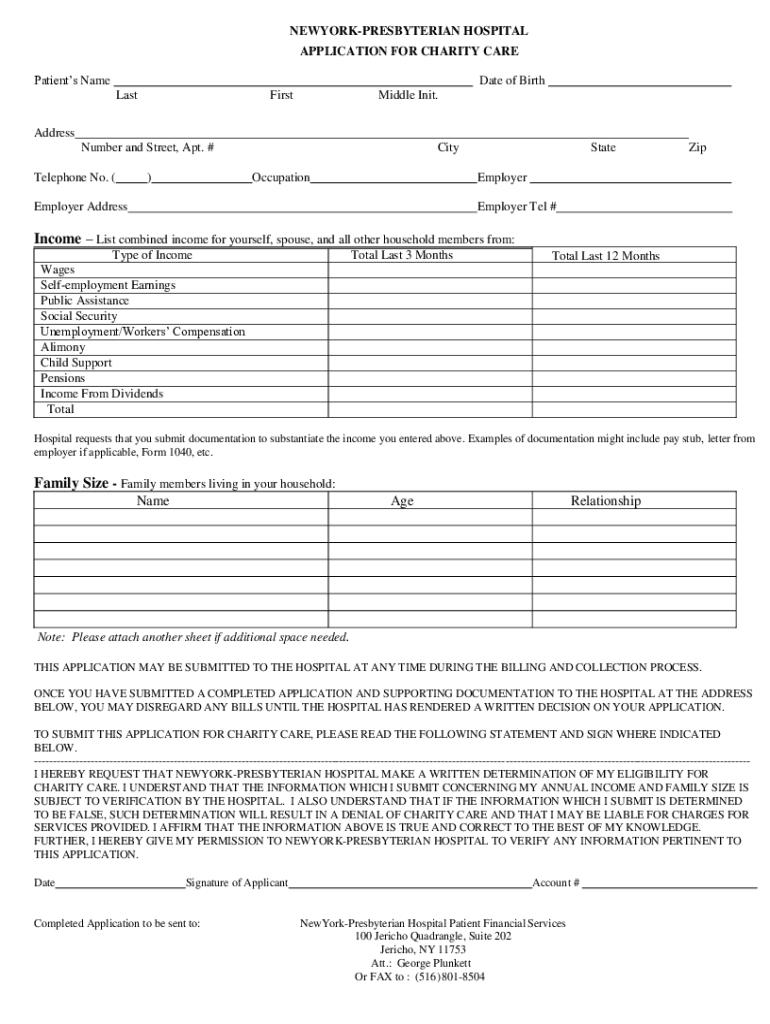 NEWYORK PRESBYTERIAN HOSPITAL Nyp Org  Form