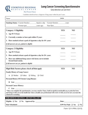 Lung Cancer Questionnaire  Form