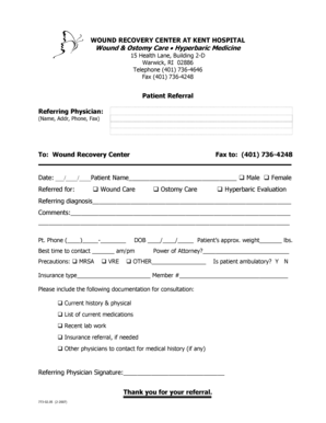 Kent Wound Center  Form