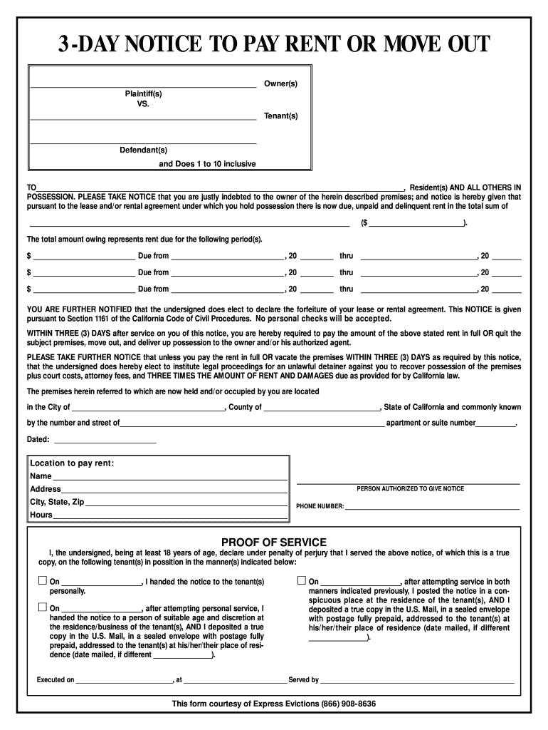 30 Day Notice to Move Out of Rental Property Search  Form