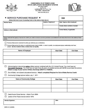 SERS 131 Request for Purchase of Service SERS 131 PDF Form