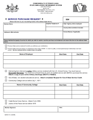 SERS 131 Request for Purchase of Service SERS 131 PDF Form