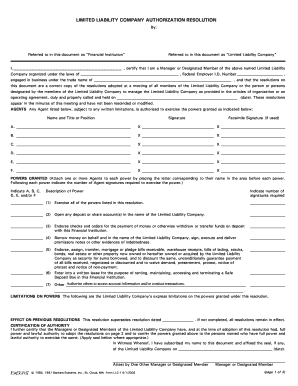 Llc Resolution Form Pdf Fill Out And Sign Printable Pdf Template Signnow