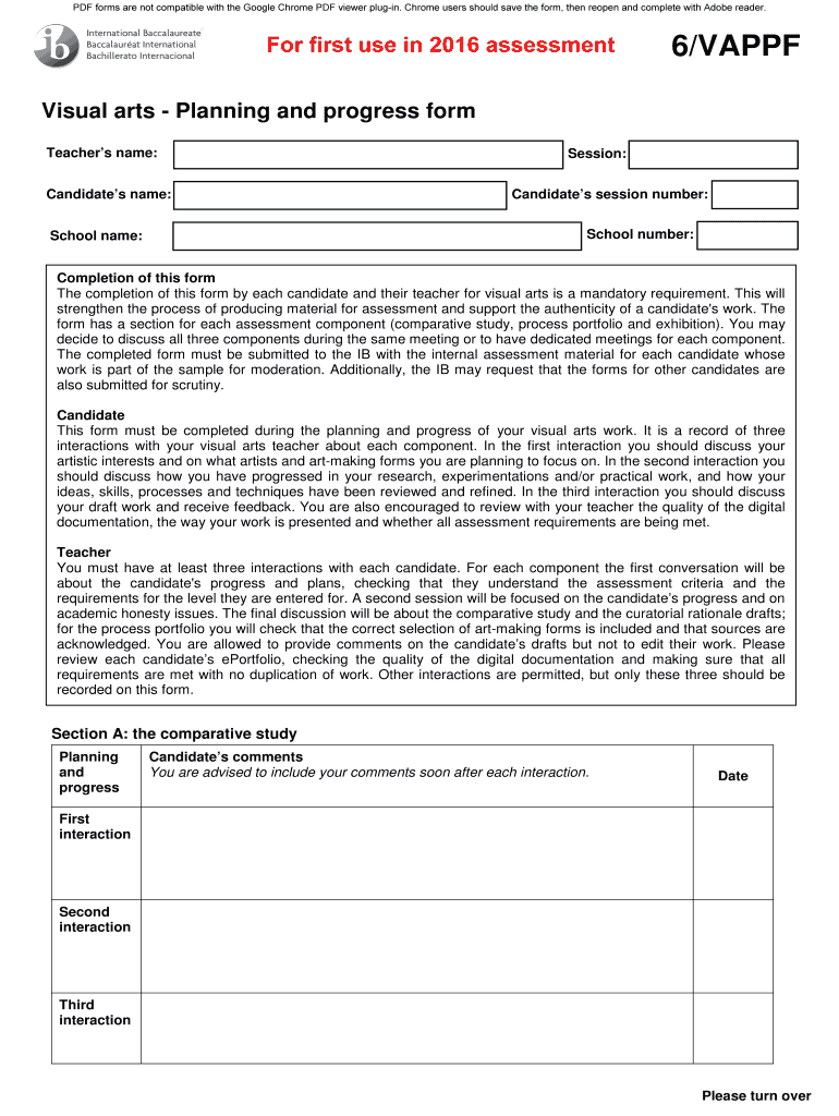  Visual Arts Planning and Progress Form Jessica 2016-2024