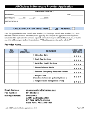 Archoices Application  Form