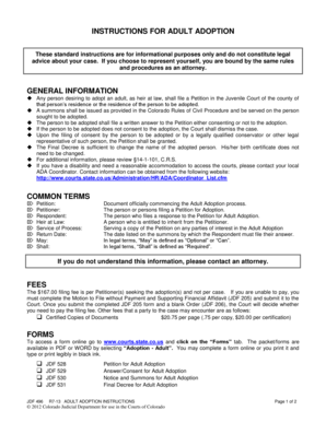 INSTRUCTIONS for ADULT ADOPTION Courtsstatecous Courts State Co  Form