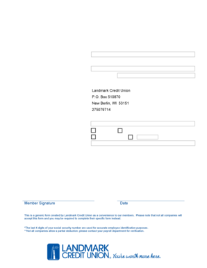 Direct Deposit Form Landmark Credit Union