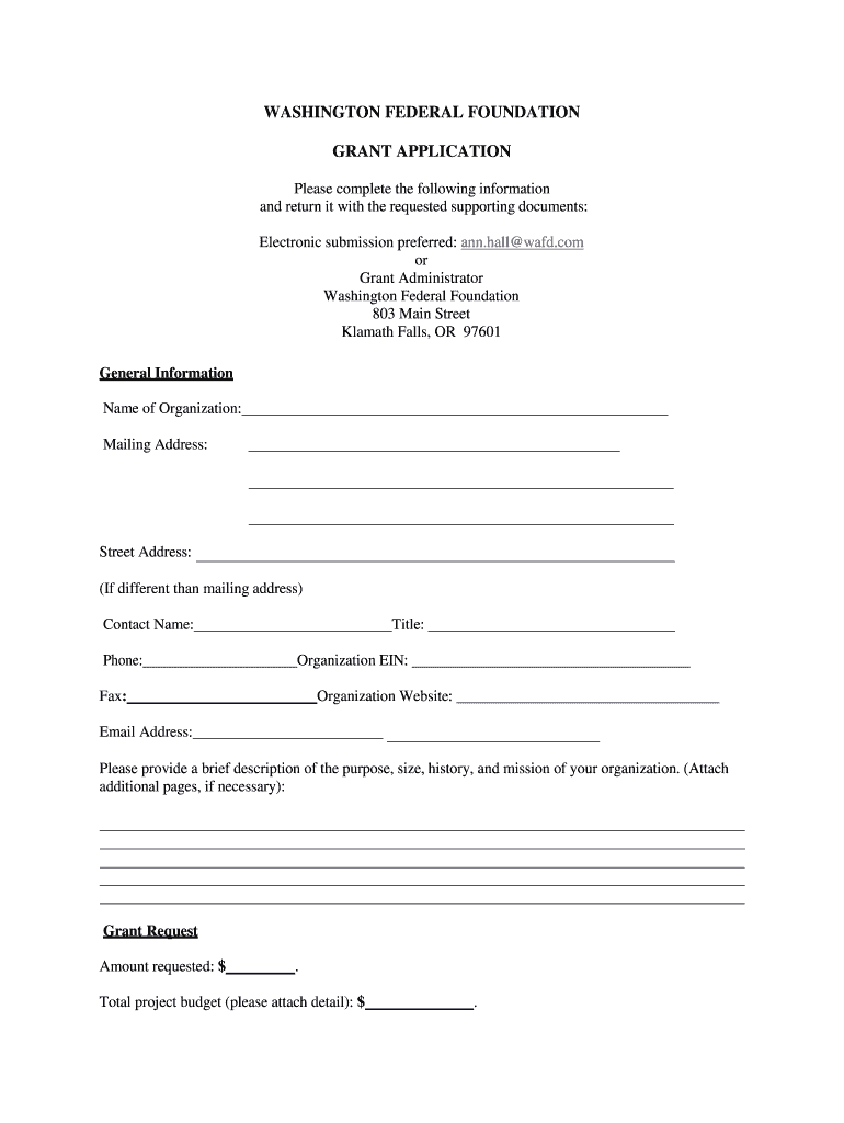 Washington Family Foundation  Form