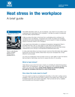 Heat Stress in the Workplace  Form