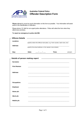 Offender Description Form