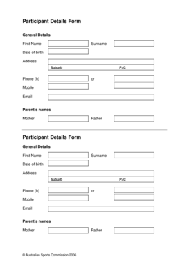 Participant Details Form