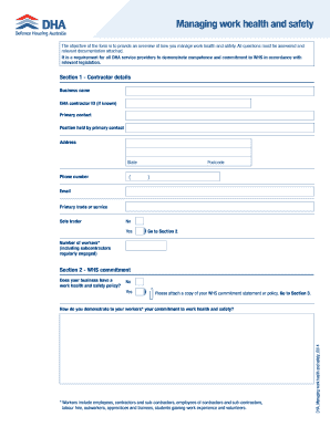 Work Health Safety  Form