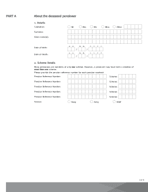  Spouse of a Deceased Pensioner Reversionary Pension Application Form Spouse of a Deceased Pensioner Reversionary Pension Applica 2014