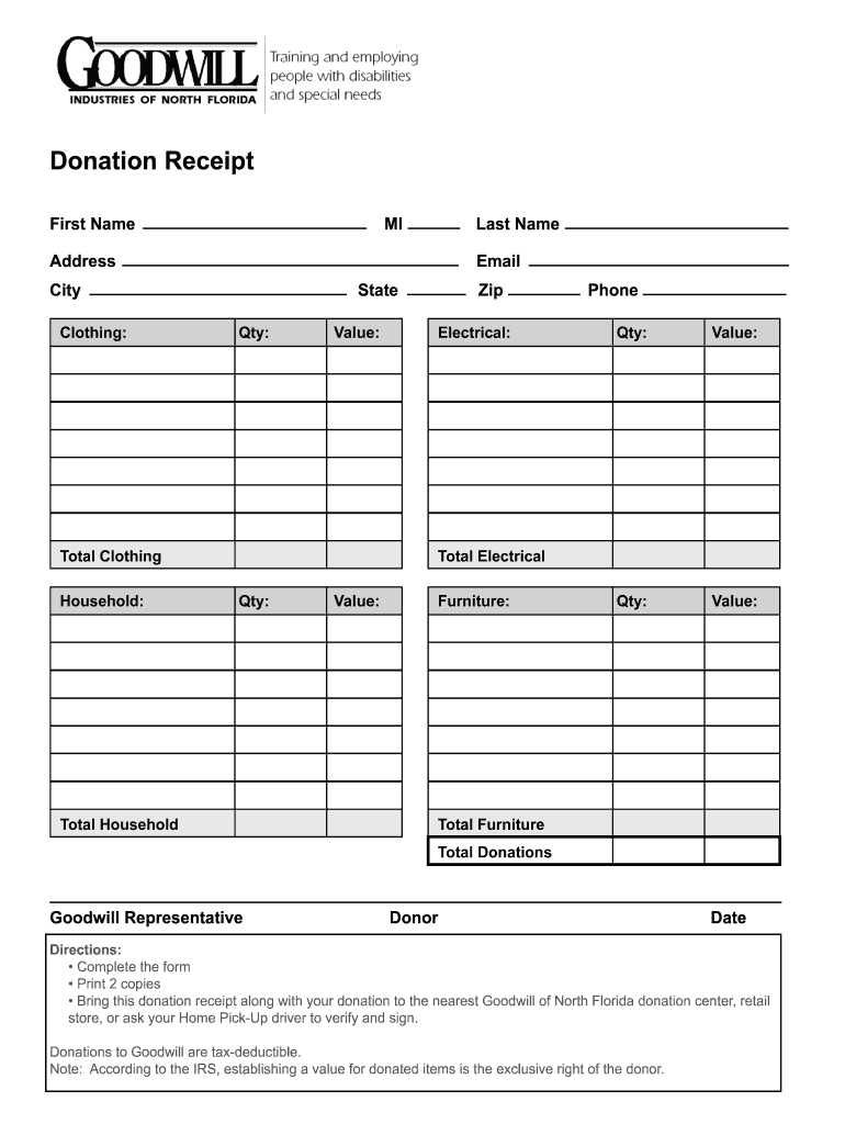 Donation Goodwilljax Org  Form