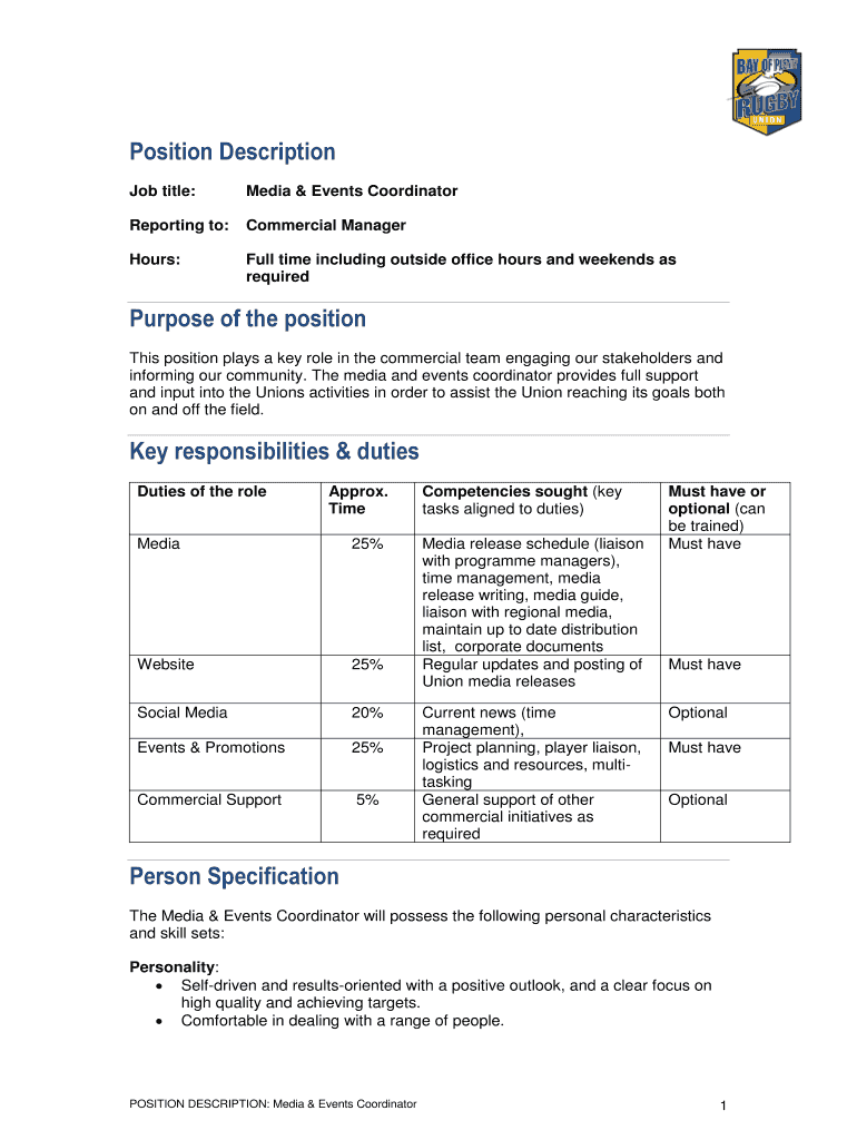 Simple Job Description Template Employing Staff  Form