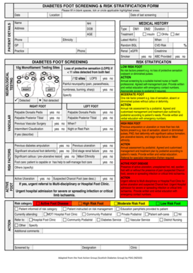 DIABETES FOOT SCREENING RISK STRATIFICATION FORM